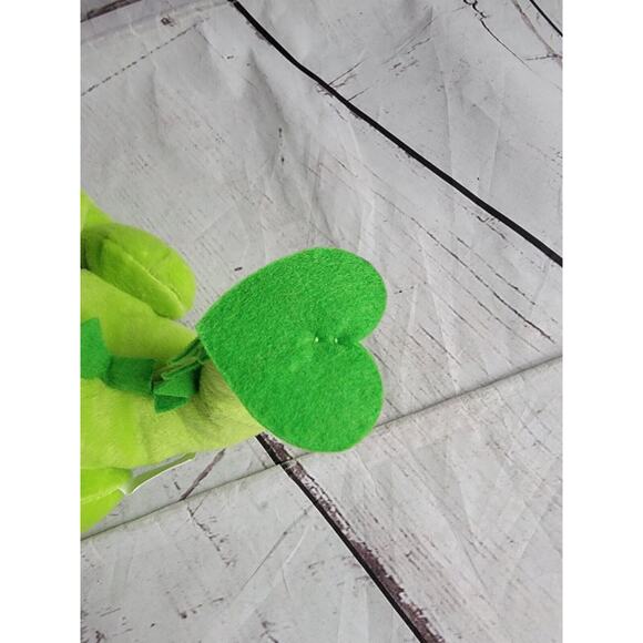 Vintage Neon Green Purple Dragon Stuffed Animal Plush 6 Inches Tall - Picture 4 of 9